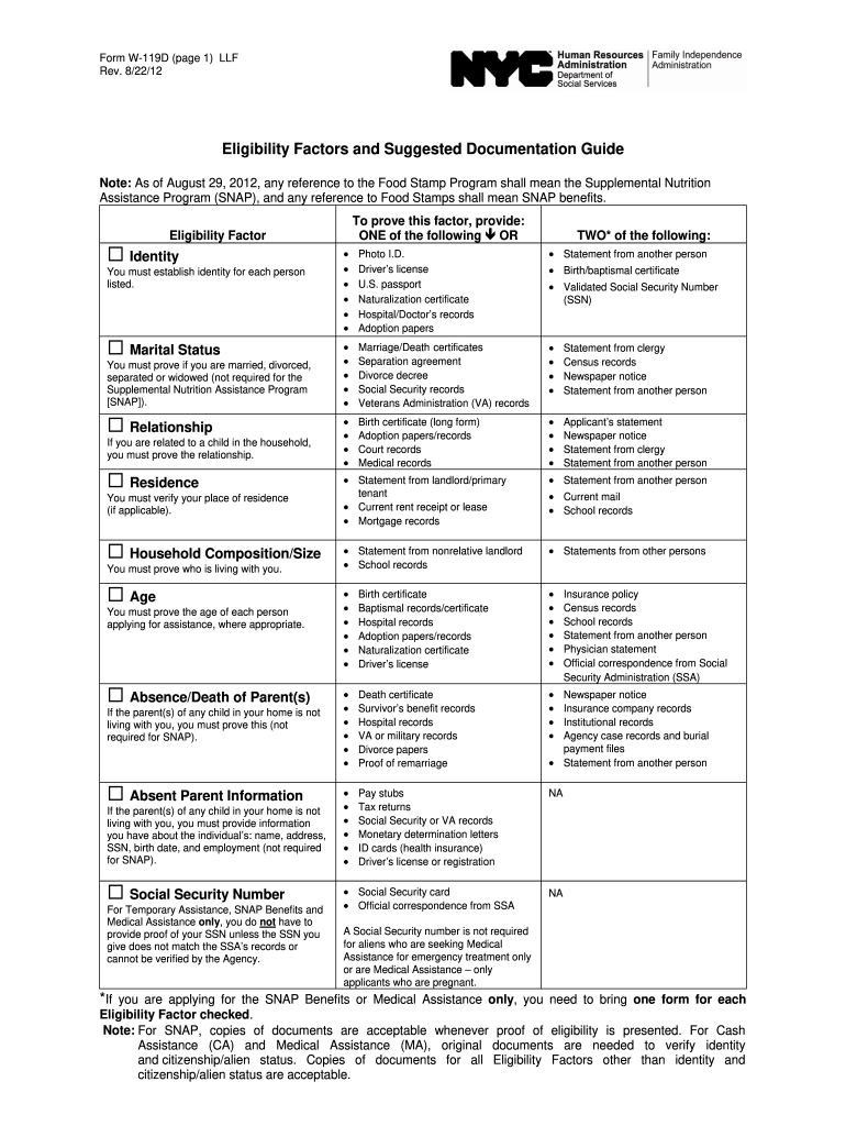 W 119d  Form