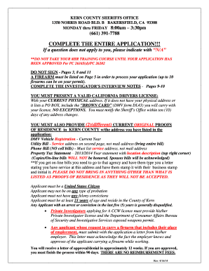 Ccw Kern County  Form