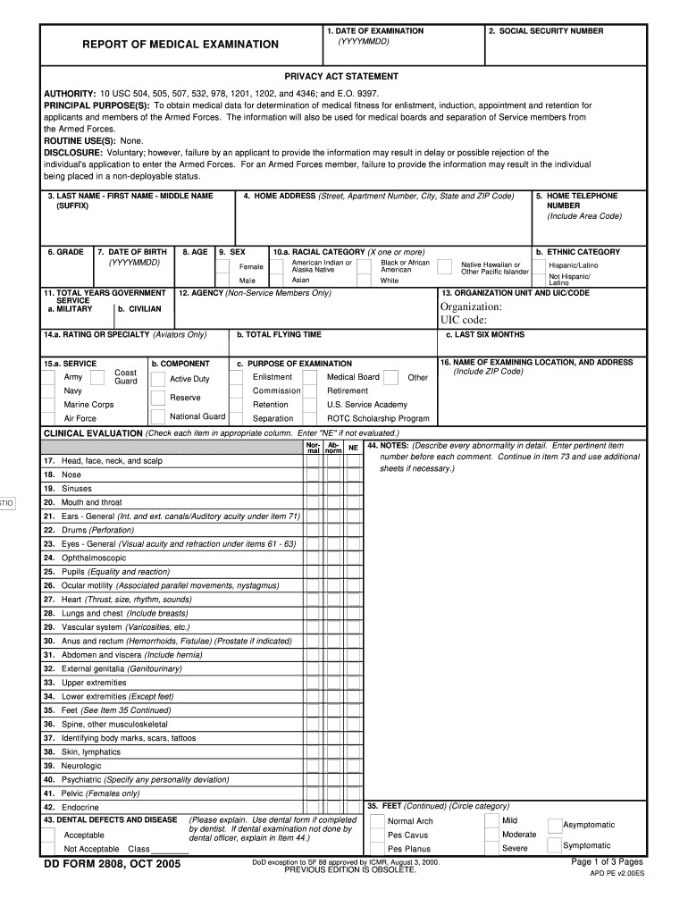  Dd Form 2808 2005