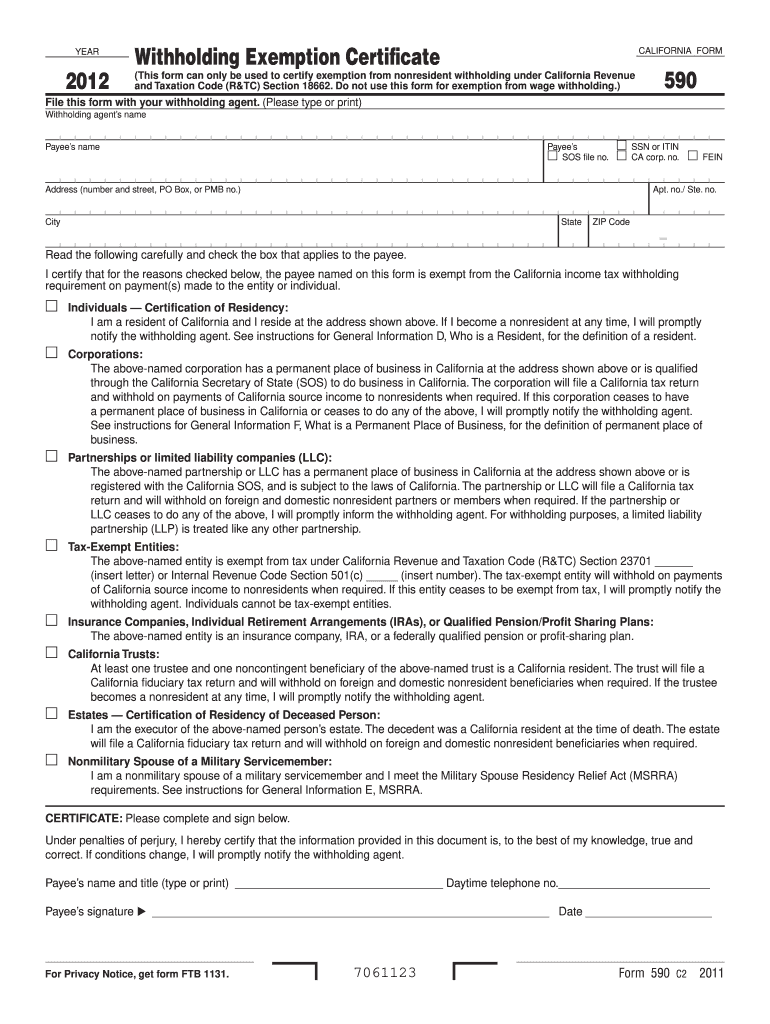  590 Form 2020