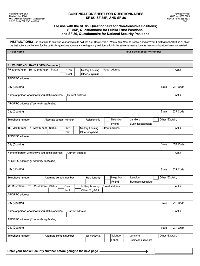  Form 86a 2008-2024