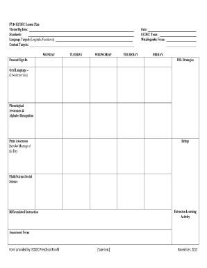 Toddler Lesson Plans PDF  Form