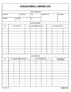 SCHEDULED REMOVAL COMPONENT CARD NAVAIR Navair Navy  Form