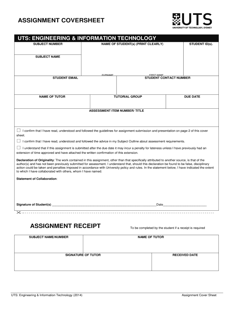  Assignment First Page Blank 2014