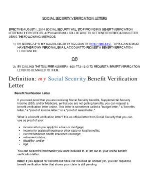 Social Security Verification Letter  Form