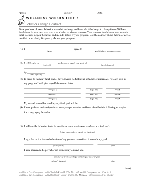 Behavior Contract Aba  Form