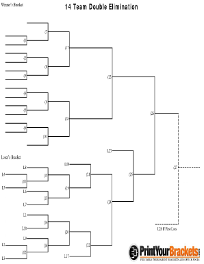 14 Team Double Elimination Bracket  Form