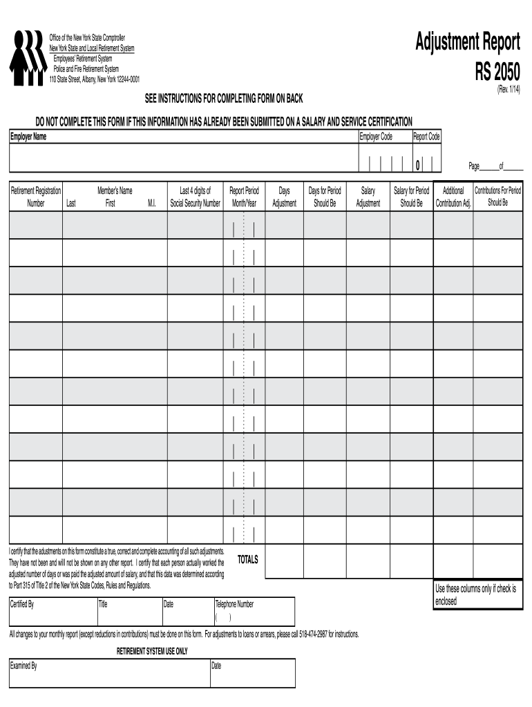  Adjustment Report 2014