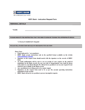 Hdfc Bank Statement Form PDF
