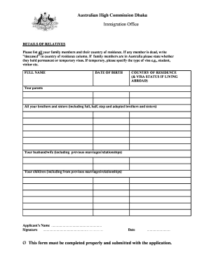 Details of Relatives Form Vfs Au Com