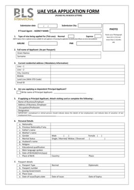 Visa Application Form Uae