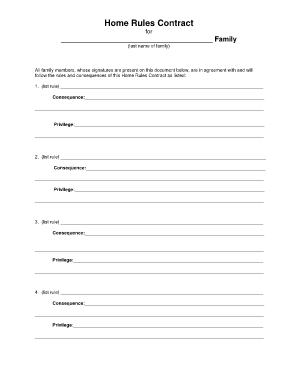 Home Rules Contract PDF  Form