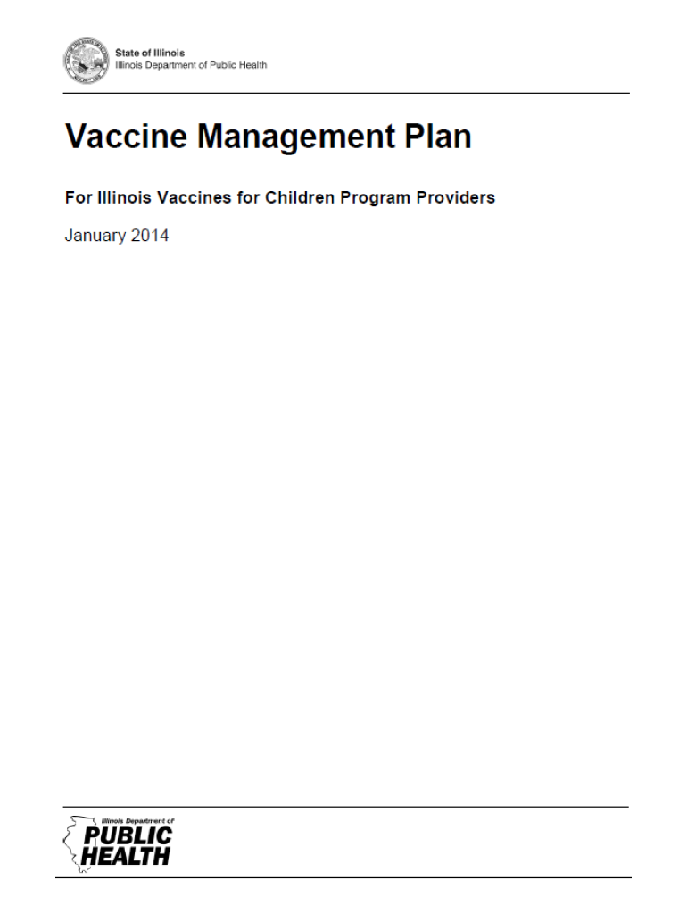  IDPH Vaccine Management Plan Template  Illinois Department of    Idph State Il 2014