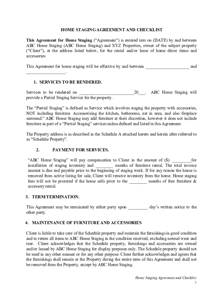 Home Staging Proposal Template  Form