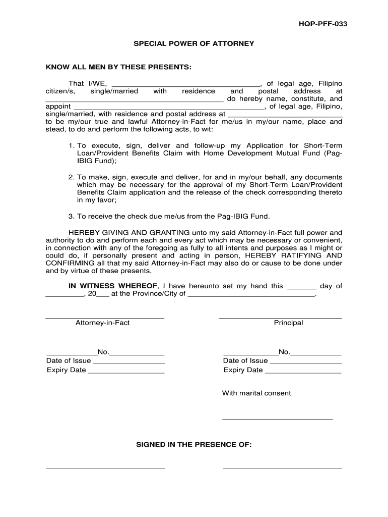 Special Power Of Attorney - Fill Out and Sign Printable PDF Template