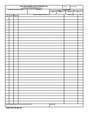 Staff Duty Log  Form