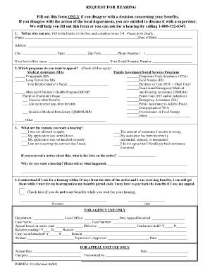 Fill Out This Form ONLY If You Disagree with a Decision Concerning Your Benefits Marylandpublicschools