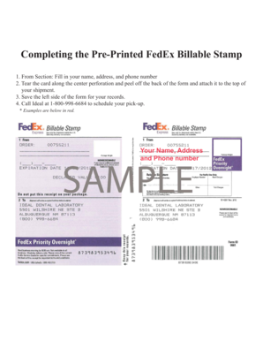 Fedex Billable Stamp How to Fill Out  Form