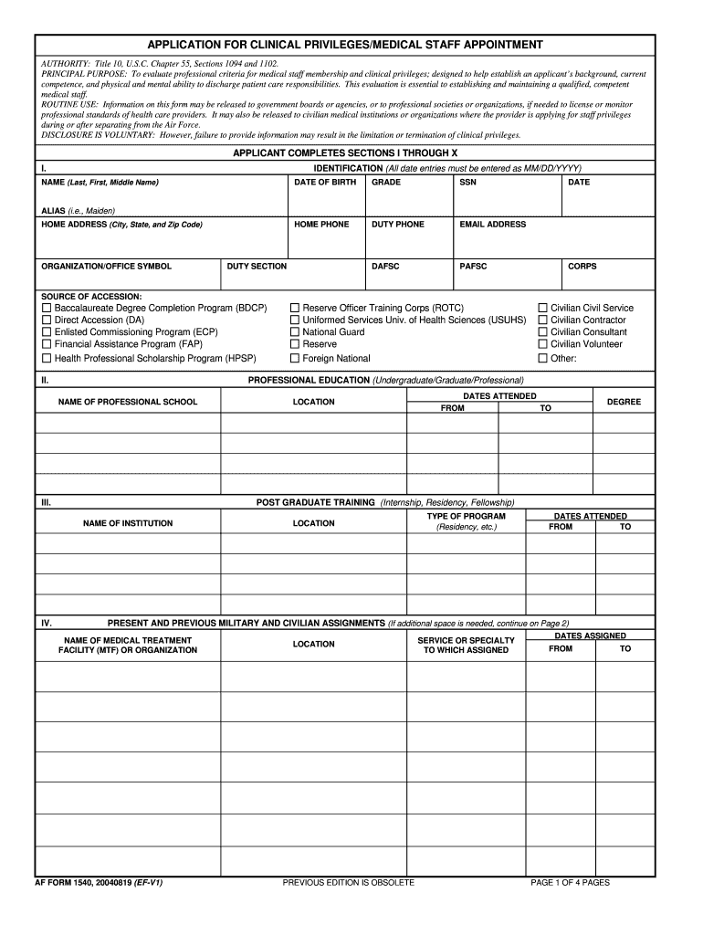  Af Form 1540 2004-2024