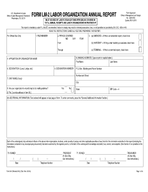 Form Lm 3 Labor Organization Annual Report US Department of Labor Dol