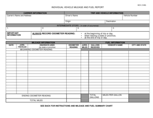  INDIVIDUAL VEHICLE MILEAGE and FUEL REPORT ALWAYS Dmv Virginia 1998