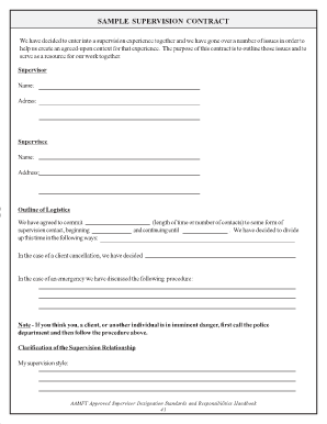 Supervision Agreement Template  Form