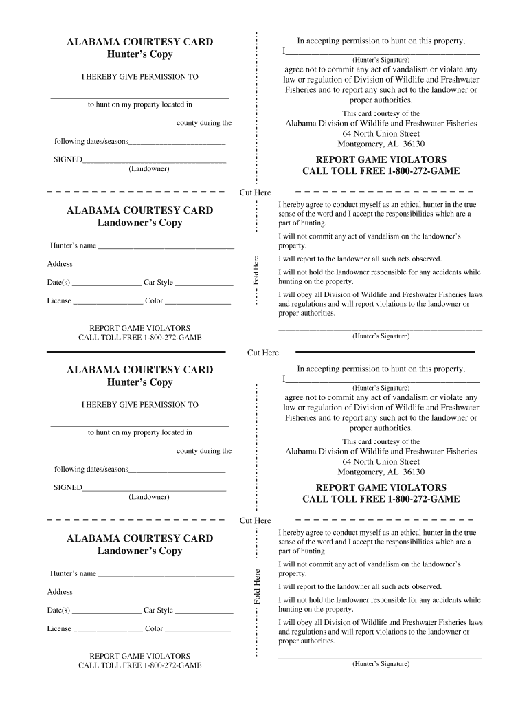 Hunting Permission Form