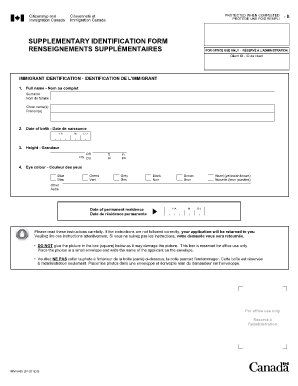 Get and Sign Supplementary Identification Form