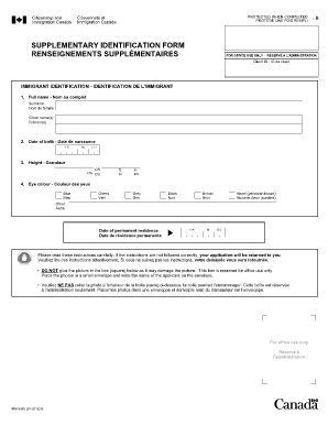 Supplementary Identification Form