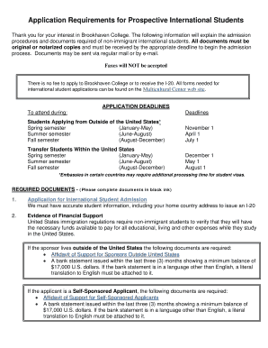 Brookhaven College International Admissions  Form