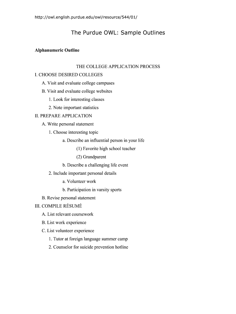 Alphanumeric Outline  Form