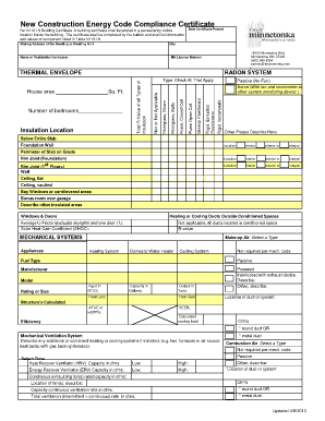 Energy Compliance Certificate  Form