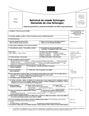 Solicitud De Visado Schengen Demande De Visa Schengen  Form