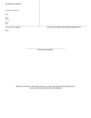 A Fillable Recording Cover Sheet Fidelitytitle  Form
