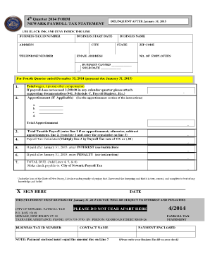 Payroll Tax Return  Form