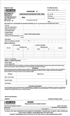 Hdfc Drf Form