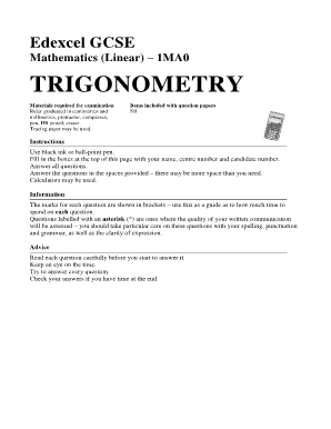 Gcse Maths Practice Papers  Form