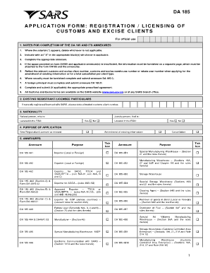 CUSTOMS and EXCISE CLIENTS  Form