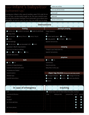 Your Infant&#039;s Babysitter Mommy Tracked  Form