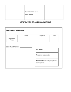 Verbal Warning Forms