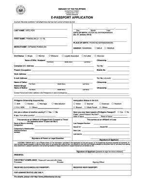 Philippine Embassy London Passport Renewal  Form