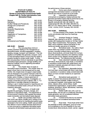 Chapter 64E 16, FAC Florida Department of Health  Form