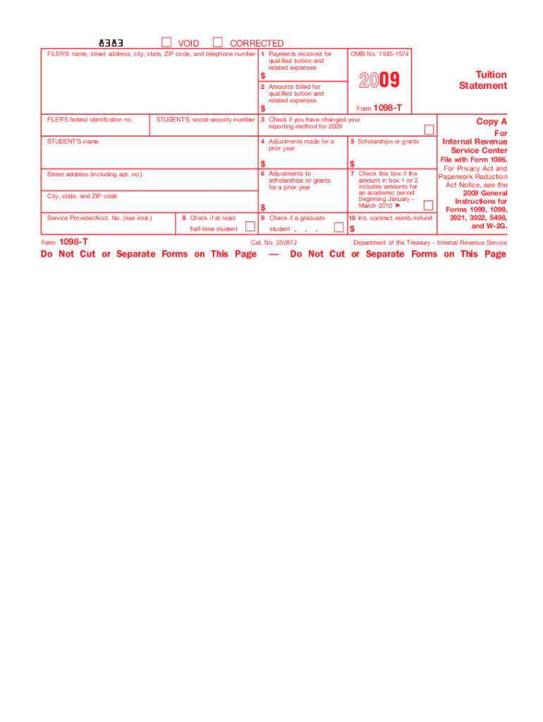  1098 T Form 2009