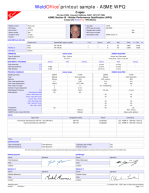 Welder Performance Qualification Certificate