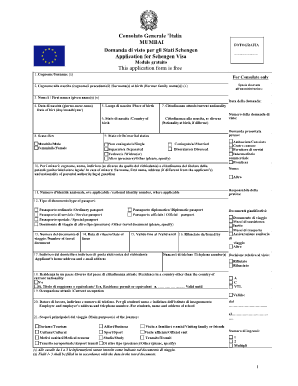 Consolato Italiano Mumbai  Form