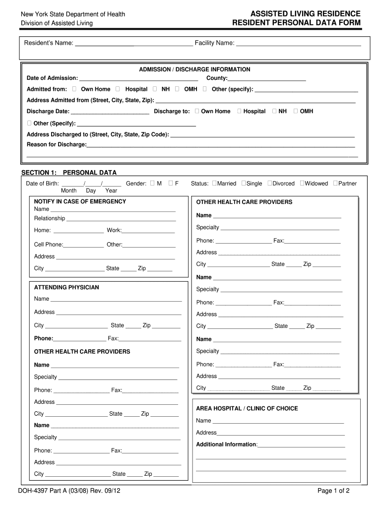 Doh 4397 Part a  Form