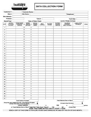 Data Collection Form TotalSIR