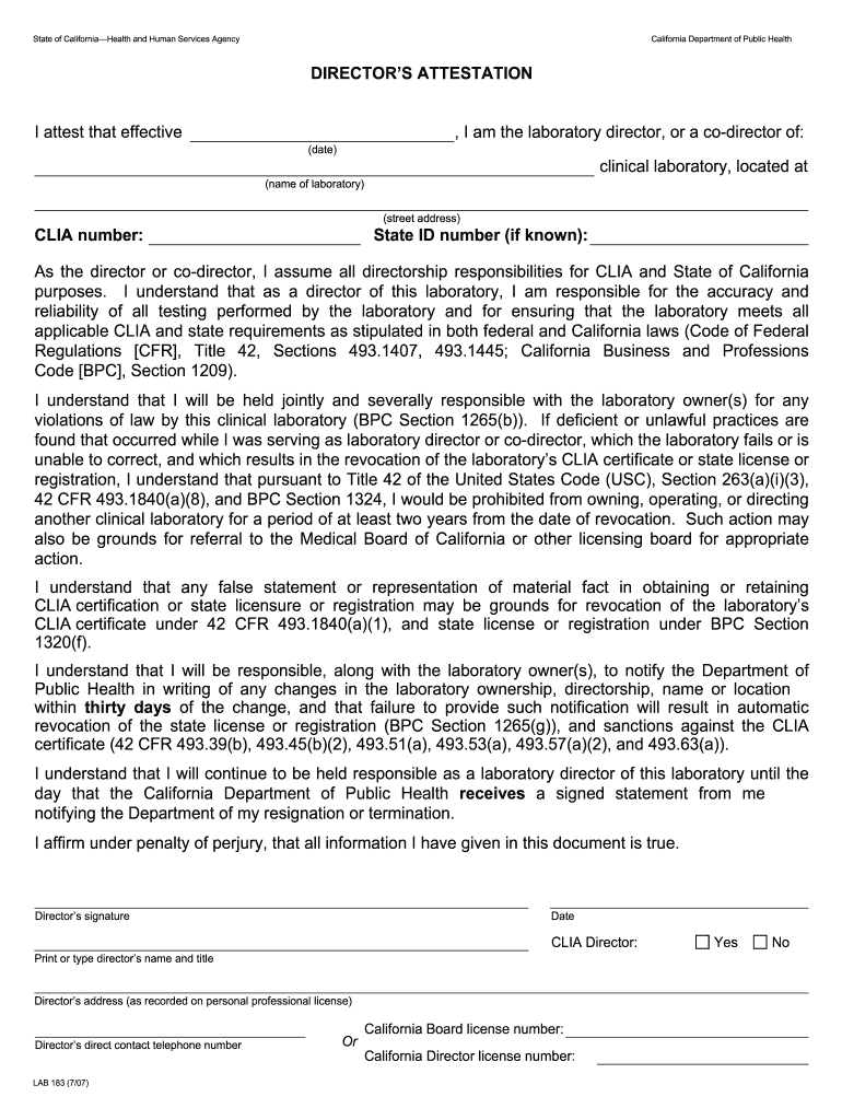  Director's Attestation  California Department of Public Health  State    Cdph Ca 2007-2024