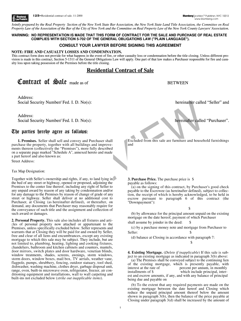 Contract of Sale Made as of  Blumberg Legal Forms Online