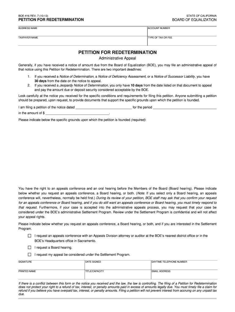  California Redetermination 2013-2024